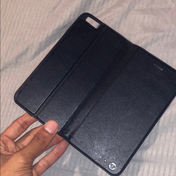 iPhone 6s Plus black photo leather flip case - Picture 2 of 4